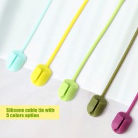 Convenient Colorful Silicone Reusable Wire Cable Ties