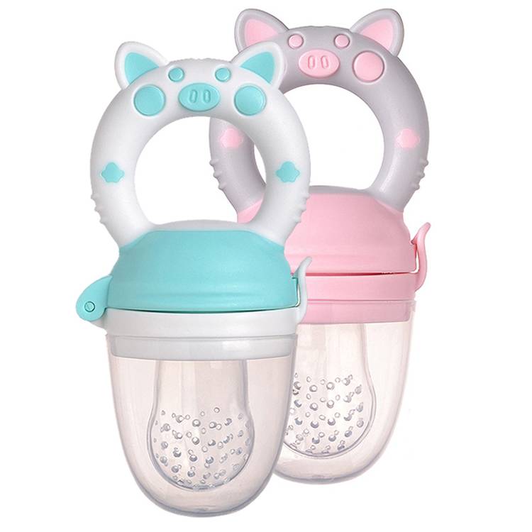 En71 Animal Cartoon Customized Bpa Free Vegetable Juicer Food Feeding Pacifier Silicone Baby Fruit Feeder Pacifier